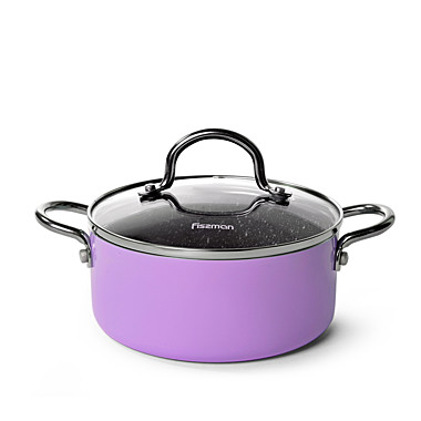 Кастрюля MINI CHEF 18x8 см / 1,8 л со стеклянной крышкой (алюминий)