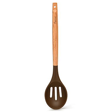 Ложка сервировочная с отверстиями CHEF’s TOOLS 32см, цвет ШОКОЛАДНЫЙ (силикон)