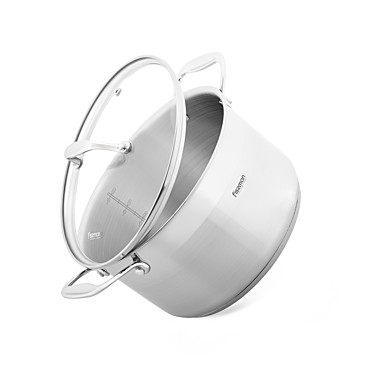 Кастрюля PLATINO 22x12,5 см / 4,4л со стеклянной крышкой (нерж.сталь)