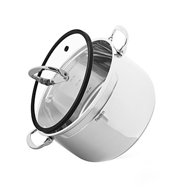 Кастрюля IRON ELEGANCE 24x15 см / 6,3л со стеклянной крышкой (нерж.сталь)